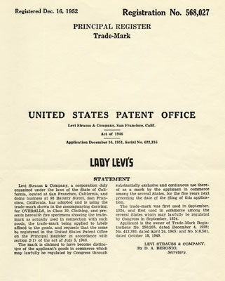 levi strauss patent